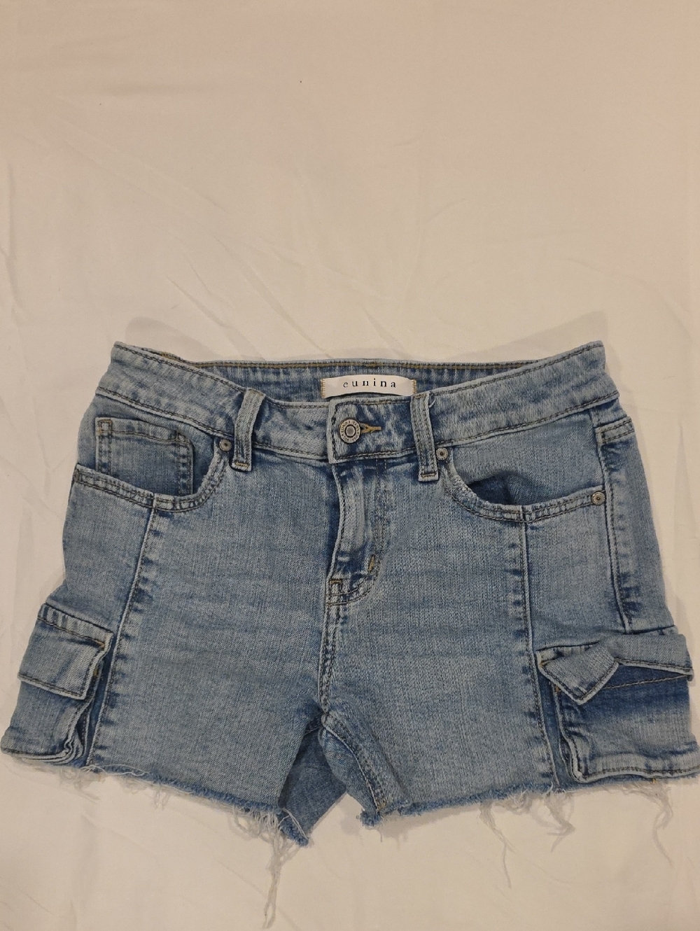Eunina Light Blue Denim Cargo Shorts